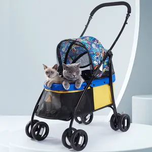 Taşınabilir kedi sepeti köpek arabası Pet taşıma arabası