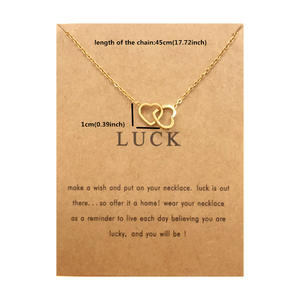 Collana moda oro acciaio inossidabile donna sorriso farfalla doppio cuore blocco lumaca <span class=keywords><strong>di</strong></span> <span class=keywords><strong>mare</strong></span> collana con carta <span class=keywords><strong>di</strong></span> auguri - Product Image 4