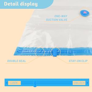 Sacs de rangement sous vide réutilisables pour matelas et vêtements, grand format, avec pompe - Product Image 3