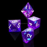 Sharp Edge Améthystes RPG dnd dice Set Jeu de société de rôle avec D4 D6 D8 D10 D % D12 D20 Idéal pour les jeux de donjons Dragons du MDN