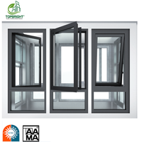 Fenêtres à battant en aluminium à double vitrage sur mesure pour maisons de villas persiennes pivotantes insonorisées à rupture thermique isolées pour l'extérieur