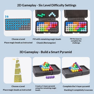 Jeu éducatif Pyramide de la <span class=keywords><strong>Sagesse</strong></span> : Défi IQ pour les 5 ans et plus, jeu de société en plastique avec perles d'intelligence - Product Image 3