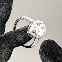 Bague de fiançailles romantique en moissanite en forme de larme, véritable argent sterling 925 avec placage rhodium, cadeau d'anniversaire pour femme