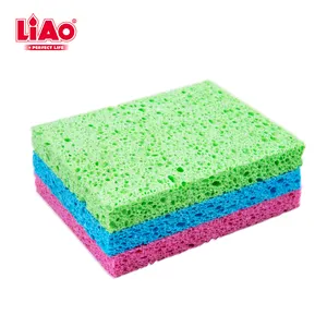 LiAo-esponja de lavado de platos ecológica, esponjas rectangulares de limpieza de celulosa, gran oferta