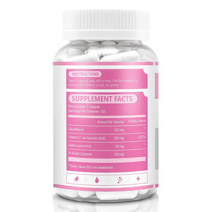 Gélules végétariennes de soutien cutané au L-Glutathion et Vitamine C riches en antioxydants, marque privée Gentian OEM, <span class=keywords><strong>Complexe</strong></span> Beauté, <span class=keywords><strong>60</strong></span> unités - Product Image 3