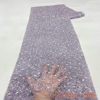 Tissu en dentelle brodée à sequins 100% polyester, tissu perlé écologique pour robes de mariée et vêtements de luxe, largeur 130 cm