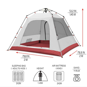 Facile configurazione con tende da campeggio parasole <span class=keywords><strong>3</strong></span> persone impermeabili tende istantanee <span class=keywords><strong>3</strong></span> persone - Product Image 4