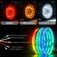 Feux de roue LED double face RVB+W modifiés pour tout-terrain de 15,5 et 17 pouces avec lumière blanche irisée