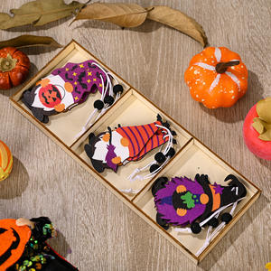 Halloween Wooden Pendant Pumpkin <strong>Witch</strong> Gnome Gonk Wooden Pendant Halloween Decoration Home Decor for Halloween - Product Image 3