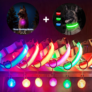 Wholesale Usb Charging <strong>Glowing</strong> <strong>Dog</strong> <strong>Collar</strong> With Pendant Detachable Led Light Bright for Small <strong>Dogs</strong> Cat Night Safety <strong>Collar</strong> - Product Image 1