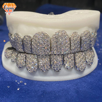 Vente en gros Grillz Moissanite VVS en Argent Sterling 925, testés positivement au testeur de diamant, style Hip Hop entièrement sertis, bijoux sur mesure