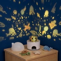 Projecteur LED Plafonnier Étoilé pour Bébé, Lampe de Nuit USB Mini Projection Maison de Neige 360° pour Enfants