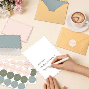 Regalos de Boda y Cumpleaños, 90 Tarjetas de Agradecimiento con Borde Festoneado, Sobres y Pegatinas de Sellado, Elegantes Juegos de Tarjetas de Felicitación - Product Image 1