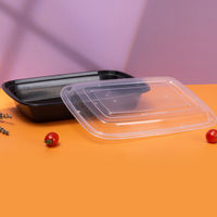 Contenedores Rectangulares Desechables de Plástico PP para Alimentos, Aptos para Microondas, Envases para Llevar