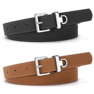 Nouveau 2.3CM de large <span class=keywords><strong>ceinture</strong></span> en daim femmes Faux cuir dames taille <span class=keywords><strong>ceinture</strong></span> pour jean robe décontracté carré argent boucle - Product Image 5