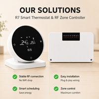 Controlador Central Inalámbrico/Alámbrico de 5/8 Zonas para Calefacción por Suelo Radiante, Termostato para Sistema Hidrónico