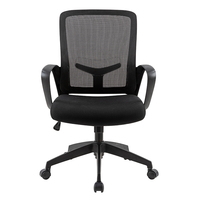 Chaise de bureau de conférence exécutive ergonomique à dossier moyen pivotant en maille, design moderne, avec logo personnalisé pour réception et visiteurs