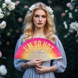 Customized Folk Art <b>Hand</b> <b>Fan</b> Business Gift Fabric <b>Hand</b> Crafted Wooden <b>Folding</b> <b>Hand</b> <b>Fan</b> for Sale - Product Image 1