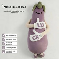 Oreiller en peluche apaisant pour le sommeil, gadget de tapotement pour adultes, favorisant le sommeil, poupée mangue, King Aubergine, jouet de câlin réconfortant, cadeau