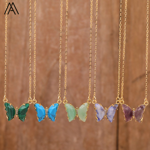Nouveau collier papillon style bohème, bijoux chics, colliers ras du <span class=keywords><strong>cou</strong></span> papillon en pierres précieuses amazonite et œil <span class=keywords><strong>de</strong></span> tigre - Product Image 4