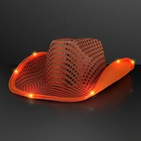 All'ingrosso LED Unisex lustrini bagliore di paillettes Hip Pop Costume da luce Shinny Jazz Western festa Cowboy cappello da Cowgirl per la festa