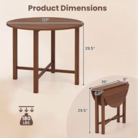 Table à manger ronde pliante de 36 pouces pour 2 à 4 personnes, gain de place, montage facile pour la cuisine, le salon, en noyer