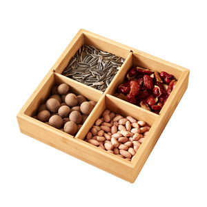 Boîte de rangement en bois avec couvercle, conteneur alimentaire carré multifonctionnel pour noix, bonbons, thé, utilisation dans le salon - Product Image 5
