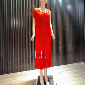 Women's Sleeve Fabric Dress for Women <b>Red</b> Color High Fashionable Style from Vietnam Factory - Product Image 2