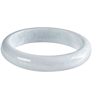 Pulsera redonda de jadeíta natural de Myanmar, auténtica, blanca y lisa, pulsera auspiciosa, pulsera de jade de grado hielo - Product Image 5