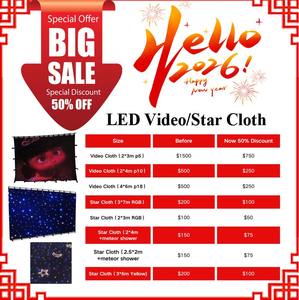 Precio de fábrica Boda Color blanco Dj Booth 3x6M Etapa Telón de fondo Iluminación Led Estrella Cortina de tela - Product Image 2