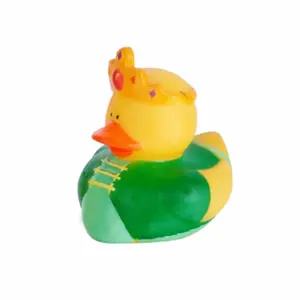 Customized Logo Printed PVC Crown Duck Baby Bath Mix Pattern Floating Rubber Tub Swimming Toy