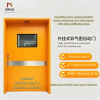 Porte coulissante automatique pour salle d'opération hospitalière, en acier inoxydable de qualité médicale, hermétique, étanche à l'air, pour salle blanche, avec capteur