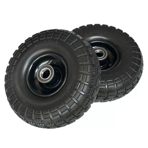 Toptan 10 inç 4.10/3.50-4 PU köpük sert kauçuk tekerlekler tek parça el kamyon için kaynaklı Metal jant/aracı sepeti/<span class=keywords><strong>caster</strong></span> - Product Image 6
