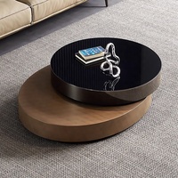 Table basse de style français à rotation circulaire simple et luxueuse Table basse esthétique Ensemble en acier inoxydable
