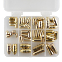 Lot de 46 Plombs de Pêche en Cuivre Filetés Type Balle, 1.8g, 3.5g, 5g, 7g, 10g – Accessoires de Pêche en Gros