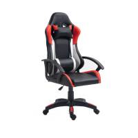 Prix bon marché mobile 360 chaise de jeu d'ordinateur de course réglable en hauteur pivotante blanc et rouge