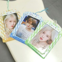 Porte-cartes PVC personnalisé A4 grande taille, série chiots mignons, pour photos d'idols Kpop, protection pour photocards avec porte-clés, faible MOQ