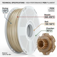PEEK 1,75 mm de diamètre, température d'impression 400/360°C, 1 kg, certifié CE avec services de découpe et de moulage OEM