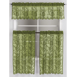 Ensemble de 3 cantonnières de rideaux de cuisine blancs transparents de 14 pouces pour l'habillage de fenêtre de cuisine - Product Image 1