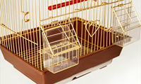 Cage à oiseaux pliable classique en fer doré Aier, légère, pour perroquet, perruche, perruchette - Durable, écologique, 1,0 kg, tous les accessoires inclus