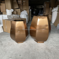 Corten Pot taman Stainless Steel, Pot tanaman besar luar ruangan/7 inci