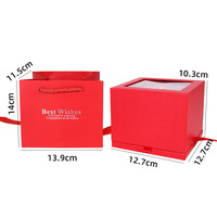 AYOYO Saint-Valentin 9 Roses séchées préservées LED Boîte artisanale pour fenêtre Qixi Boîtes cadeaux dorées personnalisées pour la Saint-Valentin