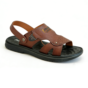 Sandales d'extérieur pour hommes <span class=keywords><strong>Kito</strong></span> en cuir avec bride à boucle, semelle extérieure en PVC, respirantes et antidérapantes, mode estivale - Product Image 1