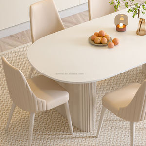 Table à manger de haute qualité en bois massif avec pieds en bois massif de couleur crème, design de colonne <span class=keywords><strong>romaine</strong></span> luxueux, <span class=keywords><strong>prix</strong></span> avantageux - Product Image 5