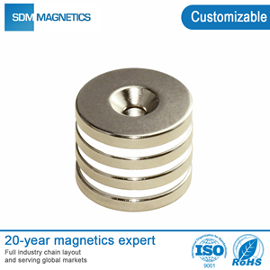 Magnete al Neodimio N52 D25mm - Magnete a Blocco Rettangolare in Terre Rare con Foro Svasato per Viti di Montaggio, Blocco Rettangolare Potente - OEM Cina - Product Image 3