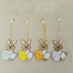 Grenzüberschreitende Oster-Neuheit: Niedlicher Hase im Europäischen Stil, Holzhandwerk als Hängedekoration, Bunte Eier, Ländliche Dekoration - Product Image 6