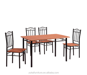 Nouveau design en métal à manger ensemble 1 table à manger et 4 chaises de salle à manger DS-613PB - Product Image 4