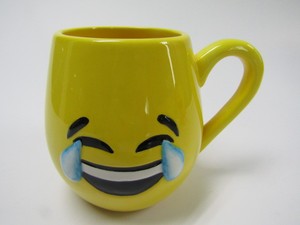17oz per Smiley Love Face Emoticon Happy Coffee Mug grande rotondo giallo grande tazza da campeggio in ceramica con Design in rilievo 3D - Product Image 3