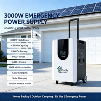 Station d'alimentation portable sur roulettes 4,5 kWh 3000 W à onde sinusoïdale pure avec plusieurs modes de charge