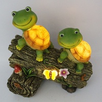 Statue de tortue solaire de jardin en résine Animal sculpture lumineuse extérieure cour pelouse décoration ornements spot